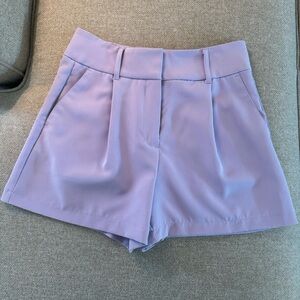 Express Lavender Super High Waisted Tailored Pleated Shorts